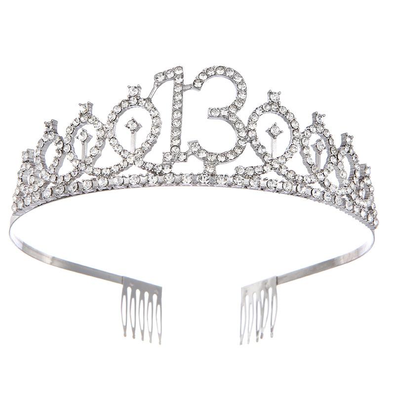 Модный сплав цифровая корона ободок со стразами корона на день рождения головной убор для мальчишника выпускной бал аксессуары для волос
