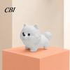 Dust-resistant Dog Figurine 3D Printing Ornament, White Matte Texture Fluffy Figurine, Durable Home Decor Mini Size Statue, for Office Desk Decoration