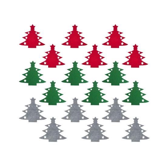 Рождественский чехол-подставка для столовых приборов в форме елки/сердца, кармашки-держатели для ножей, вилок, столовой посуды из фетра, чехлы для столовых приборов для новогодней вечеринки, украшение обеденного стола