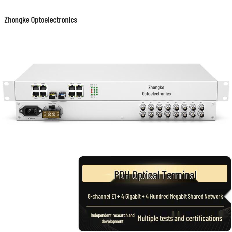 ZK PDH Optical Transceiver with 8E1 and 4GE/4FE Ports