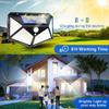 LED Solar Wall Lamp All Sides Luminous Induction Lamp Human Waterproof Outdoor Courtyard Stairs Light Garden Wall Lamp Decor