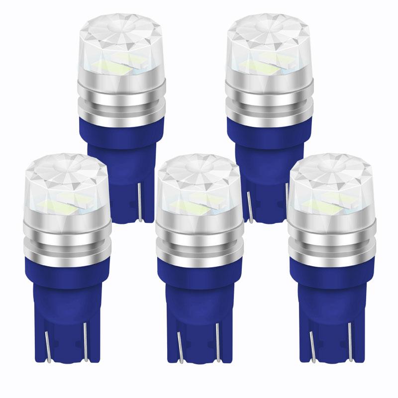 5 шт. Светодиодная лампа T10 W5W 194 168 Led 2SMD 5630 Автомобильная клиновидная лампа Подсветка номерного знака Плафон 3000K 6000K Белый Зеленый Синий Красный KTY