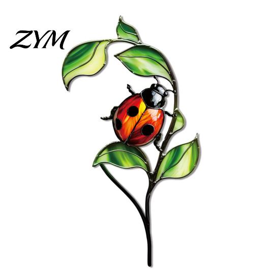 Metal Plant Inserts Colorful Planter Insert Stake, Double-Sided, Flower Pot Decor Yard Stakes Insect Animal Stake for Pots Bed Decoration Garden