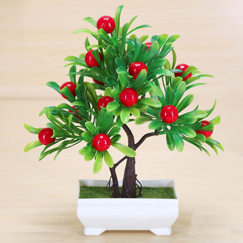 Искусственное растение в горшке с фруктами из пенопласта для украшения столешницы в гостиной