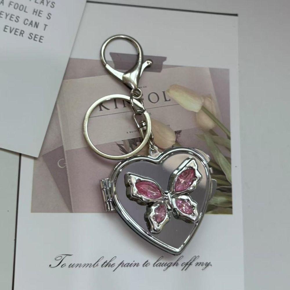 Корейская Любовь Зеркало Кулон Форма Сердца Косметическое Зеркало Брелок Подвеска для Сумки Брелок Женщины