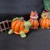 Vivid Halloween Pumpkin Owl Statue Cute Miniature Figurine Ornament  Living Room