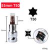 1pc T20-T70 Hex Head Screwdriver Bit For Torx Bit Sockets 1/2inch Sockets Wrenches Slotted Tip Screwdriver Bit Hand Tools