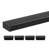 198 cm Stainless Steel Handrail, Rectangular Top Stair Deck Hand Rail for Outdoor/Indoor Steps with End Cap,Matte Black Coating Adjustable Metal Stair