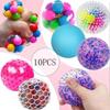 10pcs Squeezing Acne TPR Crystal Ball Transparent Rainbow Ball Squeeze Toys Children Birthday Gift