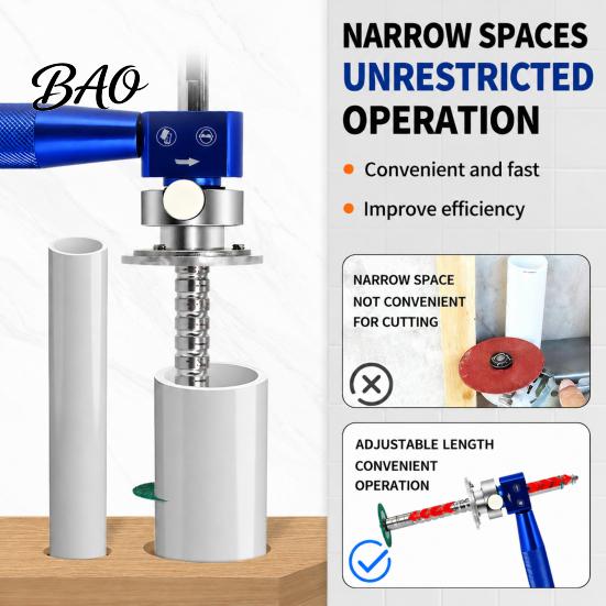 Adjustable Depth Pipe Cutter Precision PVC Internal with Diamond Blade And Drill Attachment, Professional Trimming Tool Inside for Pipes, Plumbing