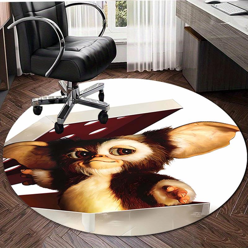 1pc Gremlin2 Print Round Carpet Chair Round Carpet Suitable for Bedroom Living Room Home Decorative Carpet