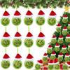 12PCS-Pack Of Christmas Decoration Christmas Tree Ornaments With Green Hair, Cute Decoration Props