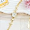 New Folding Buckle Bracelet Watch Butterfly Rhinestone Decorative Women Small Circular Dial Women Quartz Watch Learning Clock