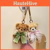 Couple Teddy Cute Bear Keychain Adorable Plush Bear With Bow Decoration Tie
