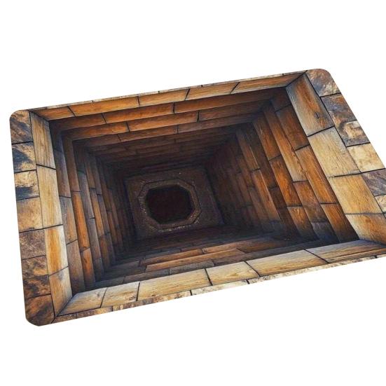3D Optical Illusion Floor Mat Non-Slip Vision Rug with Stunning 3D Visual Effect Design Area Rug for Living Room Bedroom Hallway Easy Care Carpet