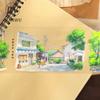 JIANWU 80mm*5m Vintage Summer Town Street Tree Landscape Material Collage Scrapbooking PET Tape Creative DIY Journal Stationery