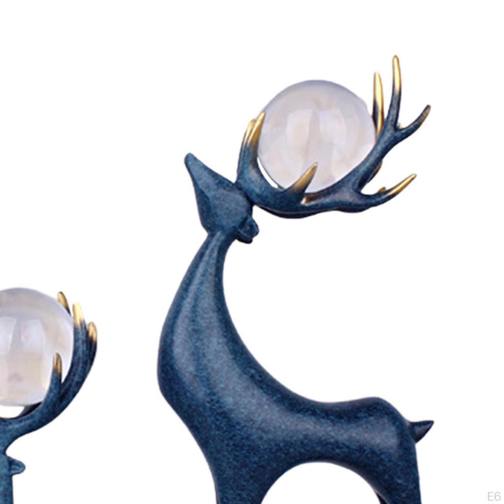 3 Pieces Christmas Elk Statues Reindeer Figurines Ornaments Set Animal Statue for Father's Day
