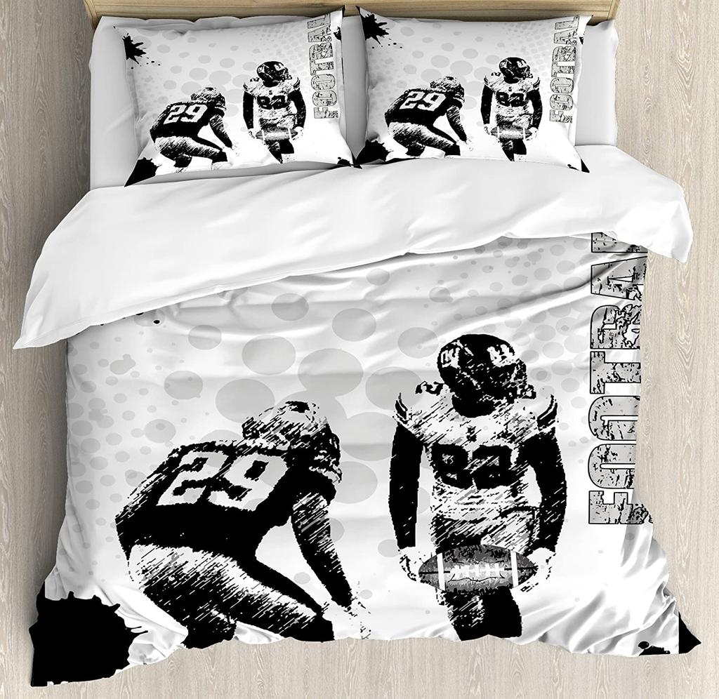 3Pcs Bedding Collection Ice Hockey Playing Field Home Textile Duvet Cover Pillow Case Boy Kid Teen Girl Bedding Covers Collection
