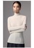 Women's High-Neck Slim Fit Wool Sweater - Snowflake Design, Machine Washable, Thin Knit, Long-Sleeve, Perfect for Spring and Autumn