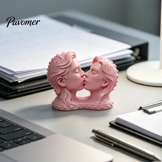 Высококачественный Мягкий Декоративный Дисплей 3D-печатная Скульптура Головы Целующейся Пары, Белая Современная Арт-Статуя, Романтический Подарок на Годовщину для Гостиной Спальни,
