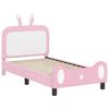 Kids Bed Frame with Headboard Pink 80 x 160 cm PU