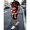 Men's Street Summer Fashion 3D Bear Pattern Short Sleeve Top T Shirt Breathable Sports Street Trendy Clothing