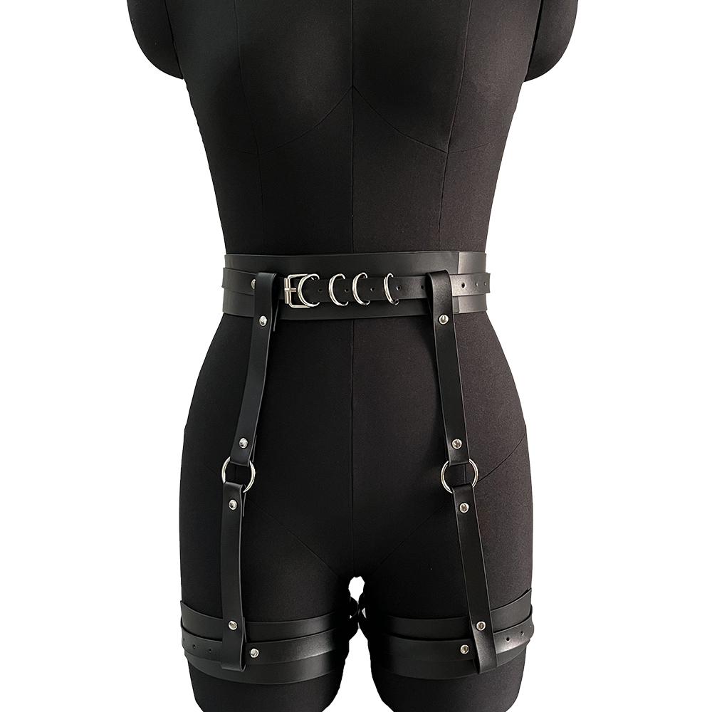 PU Leather Sexy Lingerie Leg Harness Thigh Garter Belt Gothic Belt Underwear Exotic Costume Women Dress
