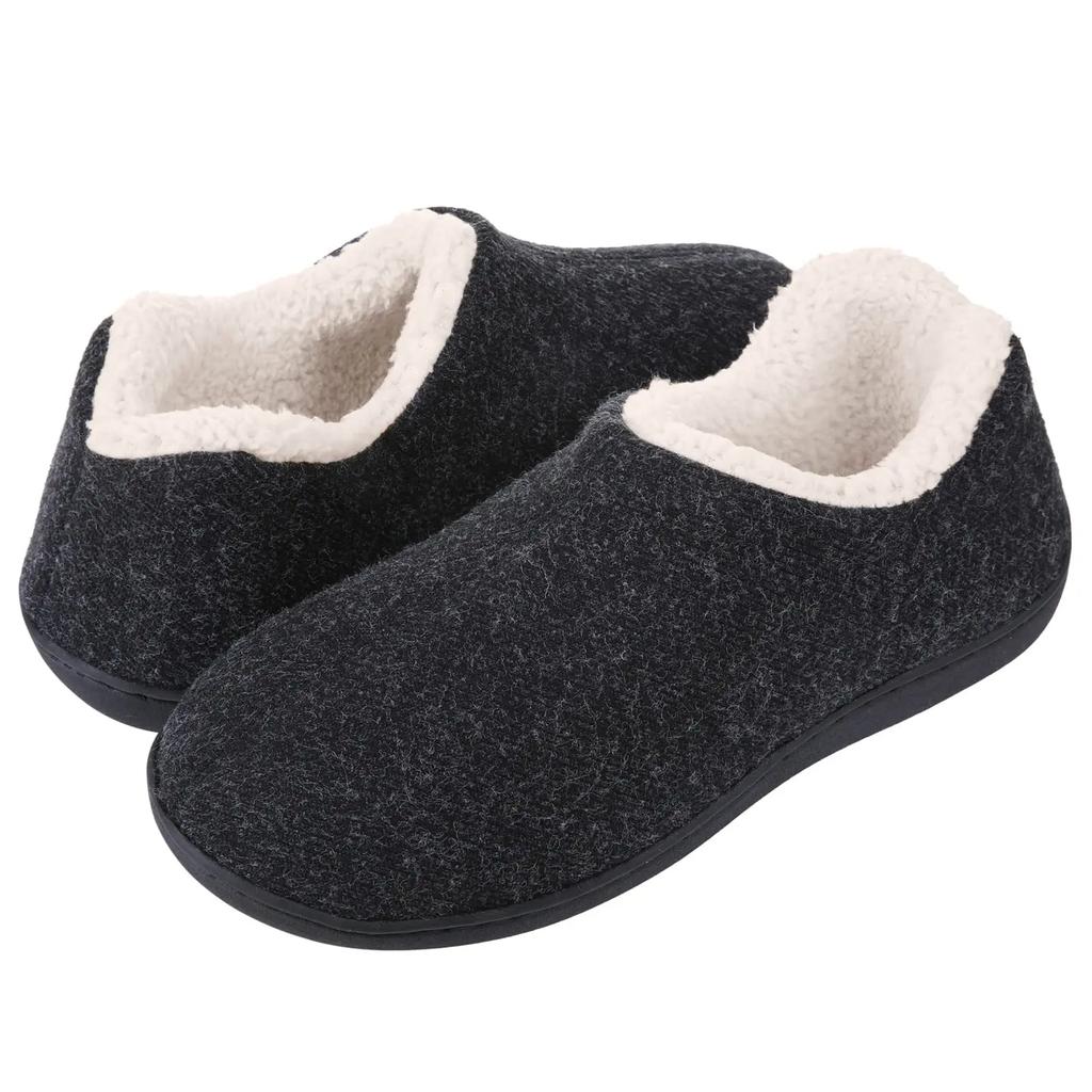 Fashion Shevalues Winter Indoor Cotton Shoes For Women Cozy Faux Plush Slippers For Home Classic Closed Warm Anti-skid Rubber Sole Shoes