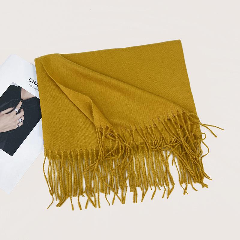 Autumn and Winter New Solid Color Scarf Imitation Cashmere Scarf Women's Warm Shawl Scarf