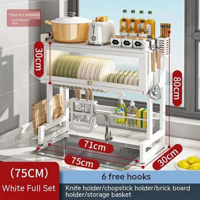 Сушилка для сушки посуды над раковиной 3-х уровневая полка для посуды над раковиной для аккуратной полки для кухонной мойки Организованная компактная полка для посуды