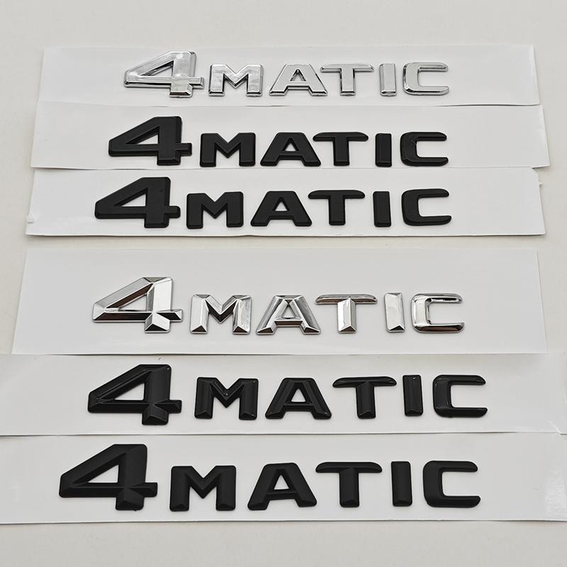 3D ABS Chrome Black Car Letters Logo 4MATIC Emblem Sticker Nameplate Rear Trunk Badge For Mercedes Benz 4MAITC Acciessories AN1