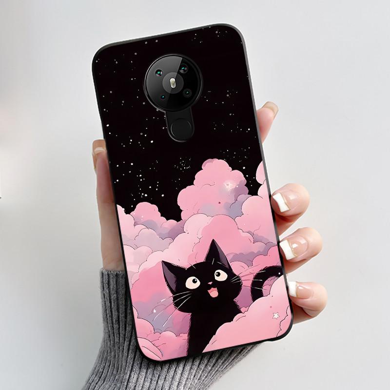 Для Nokia 5.3 INS Эстетичный Черный Для Nokia 5.4/Nokia 3.4 Ударопрочный Желейный Чехол Узор с Кокосовыми Пальмами Защита от Царапин Мягкий Чехол