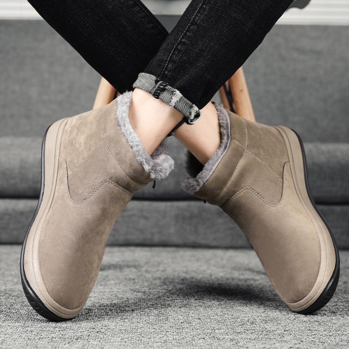 Мужские зимние большие хлопковые зимние ботинки, высокие уличные хлопковые ботинки, популярный стиль, бархатная теплая мужская обувь, модная и удобная