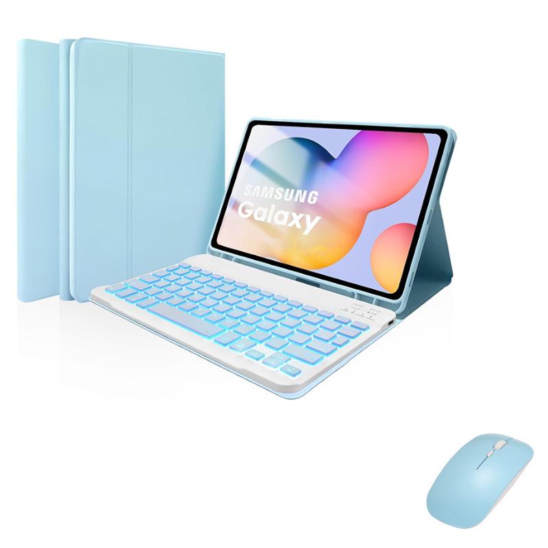 Чехол-книжка для планшета Samsung A9Plus 11" из кожи с Bluetooth-клавиатурой с подсветкой и слотом для стилуса
