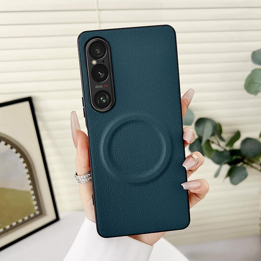 Однотонный кожаный чехол со встроенным магнитным кольцом Magsafe для Sony Xperia 1 VII Xperia 1 vi 10 VI 1 V 5 v 1 iv 5 iv Защитная крышка для камеры