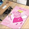 Custom Name Peppa Pig Printed Carpet Rug For Office Chair Living Room Bedroom Kitchen Room Decor Gifts