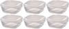 Made In Japan Glass Storage Square 250ml BUONO Kitchen Set of 6 Clear Heat-resistant Container, KST-25-TW