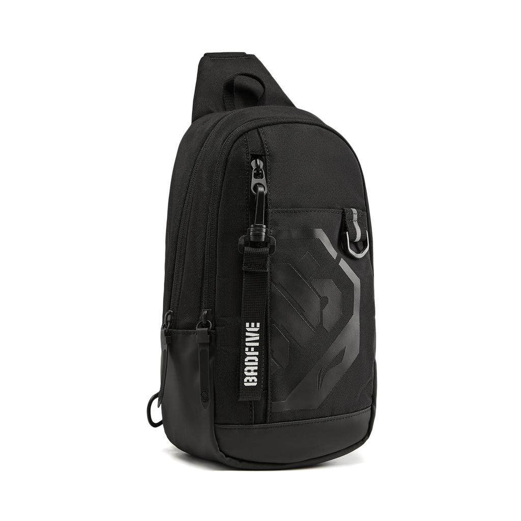 Li Ning BADFIVE Мужская сумка-слинг из полиэстера Обычная Черная ABDW019-1