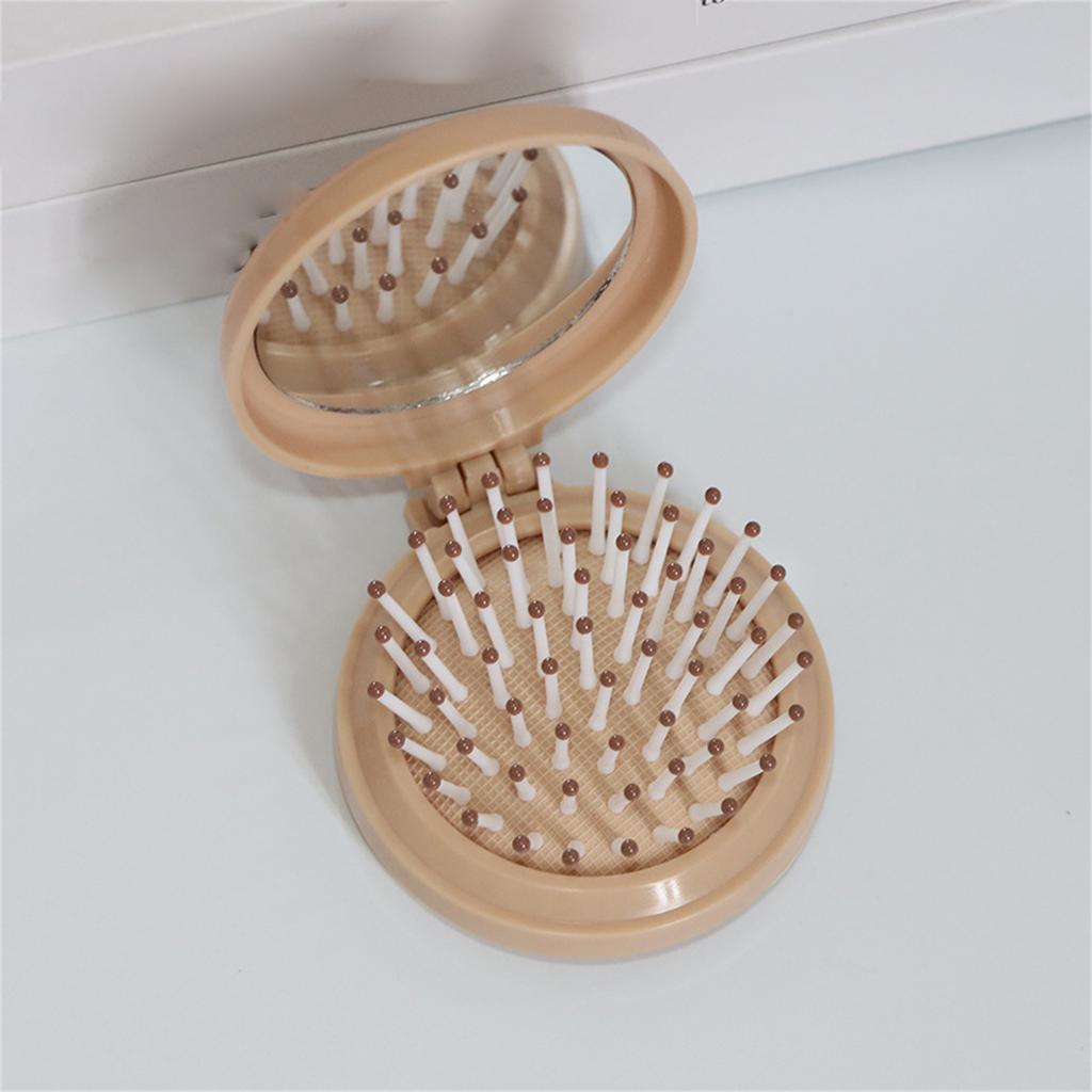 Складная Портативная Маленькая Расческа с Зеркалом для Макияжа DIY Подушечная Расческа для Массажа Головы Зеркало