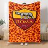 AS Roma Logo Print Flannel Blanket High Quality Warm Comfortable Cover for All Seasons Perfect for Gifts Home Decor