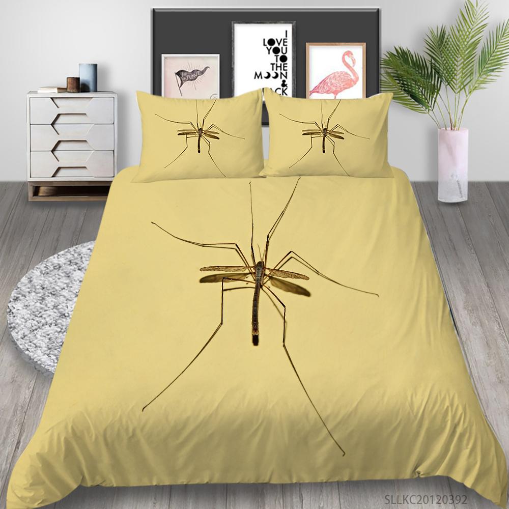 Women Home Bed Set Creative Mosquito Painting Duvet Cover Set Highend Bedding Cover Suit Pillowcase Stylish Bedding Cover