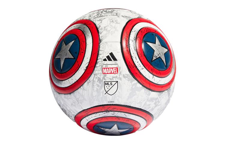 adidas Коллекция X MLS X Marvel Капитан Америка Размер 45 Машинная строчка Мяч ТПУ Белый Красный Синий Футбольный мяч IP7119