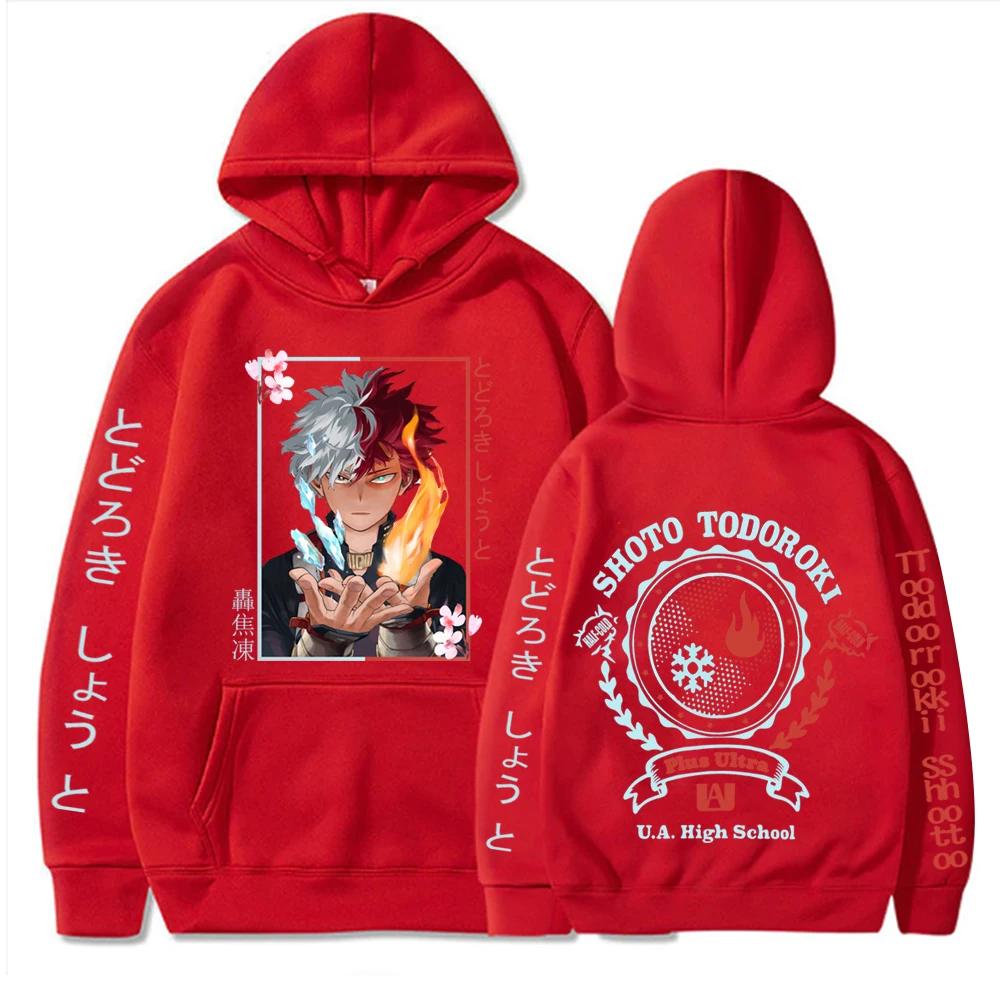 Аниме Моя геройская академия Тодороки Шото крутые толстовки с капюшоном толстовки женские UA High School Harajuku эстетика Y2k зимние теплые толстовки
