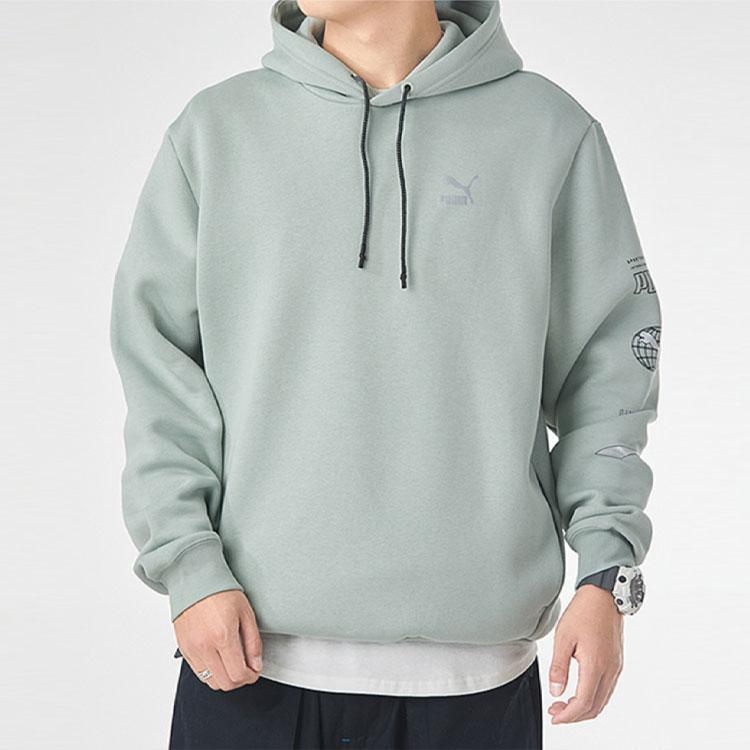 Puma Свободный свитер с принтом логотипа Interstellar, мужская толстовка, зеленая 530289-49