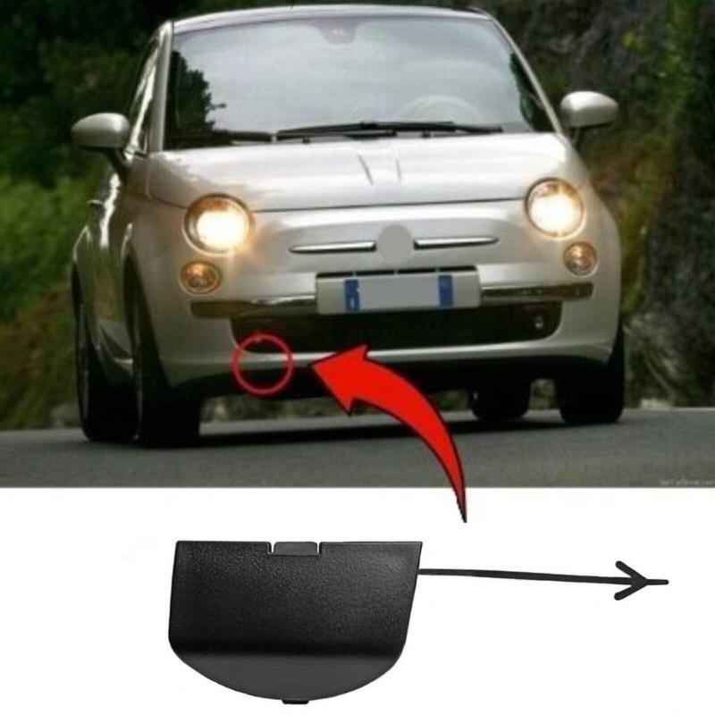 Совместимо для 500 500C 735456794, автомобильный передний бампер, буксировочная проушина, колпачки, крышка капота прицепа, аксессуары, легко установить