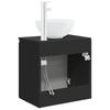 Wall Mounted Wash Basin Black 49.5 x 35 x 63 cm