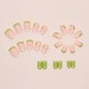 Green Fresh Daisies French Removable Nail Art Tablets 24 Pieces Press On Nails
