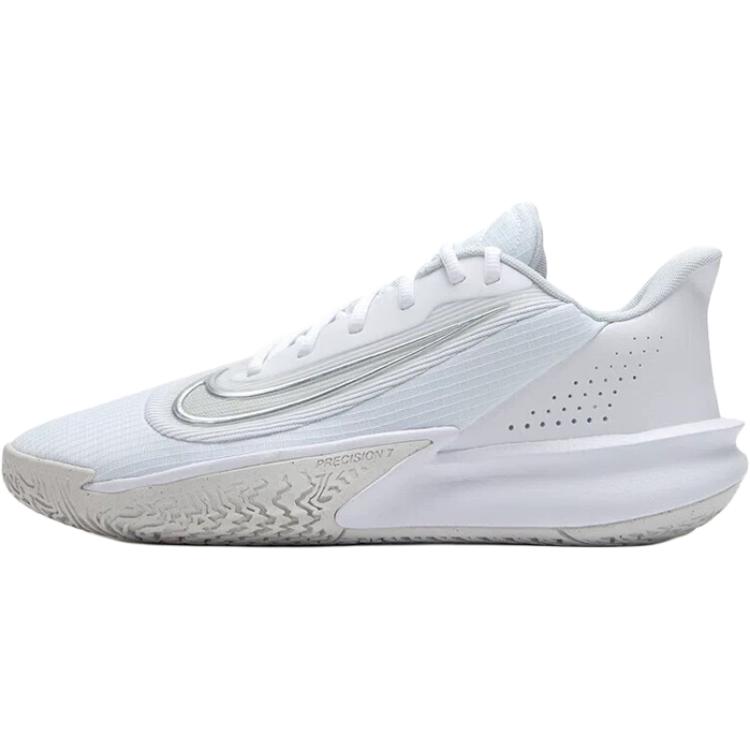 Nike Precision 7 Basketball Shoes Men's Low Top White/Black/Blue/Yellow FN4322-100(Team545-)