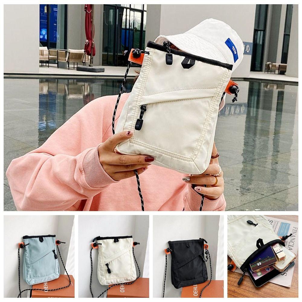 Нейлоновая маленькая квадратная сумка через плечо, холщовая сумка для телефона через плечо, повседневная мужская