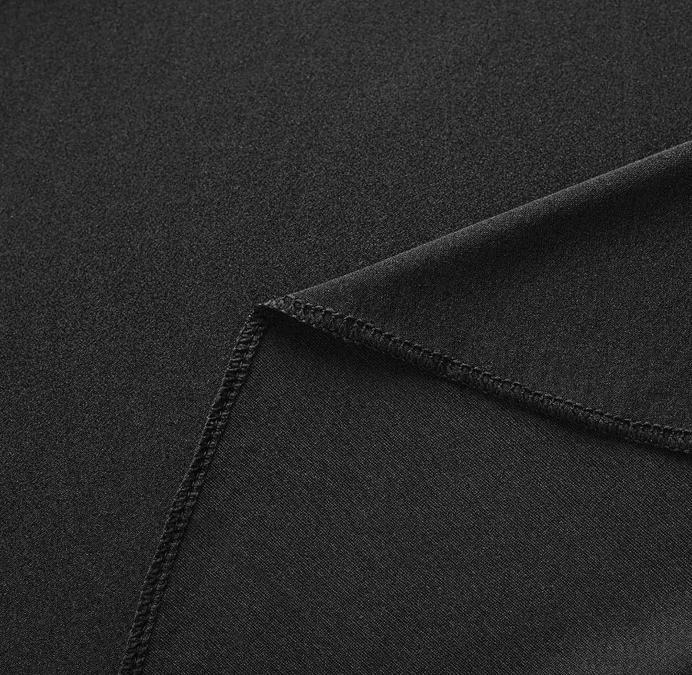 Cover For Banquet Catering Table, Black Skirting, Ruffle, 180X76 Cm
